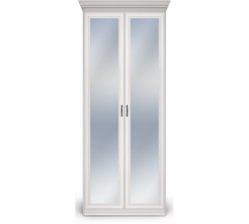 Шкаф 2-х дверный зеркальный Неаполь Ясень анкор светлый (патина "серебро") Шкаф 2-х дверный зеркальный Неаполь Ясень анкор светлый (патина "серебро")