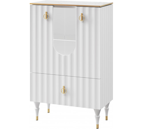 Комбинированный шкаф витрина Лоренсо МН-043-01 белый Комбинированный шкаф витрина Лоренсо МН-043-01 белый