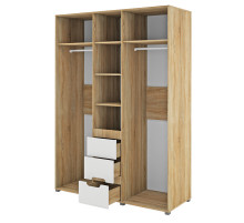 Трехстворчатый шкаф для одежды и белья с зеркалом в спальню Леонардо МН-026-08 Трехстворчатый шкаф для одежды и белья с зеркалом в спальню Леонардо МН-026-08