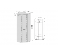 Угловой шкаф гардероб для гостиной Элана, цвет Бодега белая