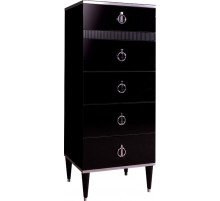 Комод узкий для белья с планкой Rimini Solo РМКМ-2 (s) (черный)