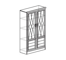 Шкаф витрина комбинированный для гостиной Лира 44 светлый Шкаф витрина комбинированный для гостиной Лира 44 светлый
